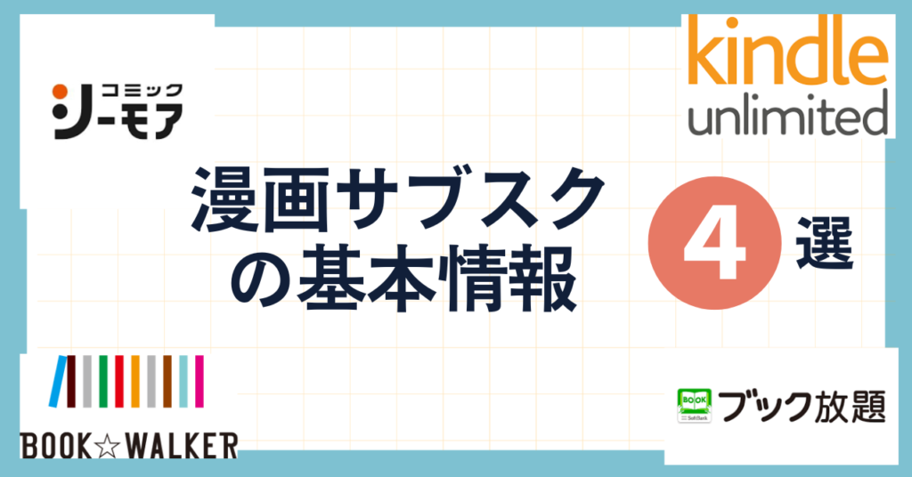 各漫画サブスクの基本情報と特徴